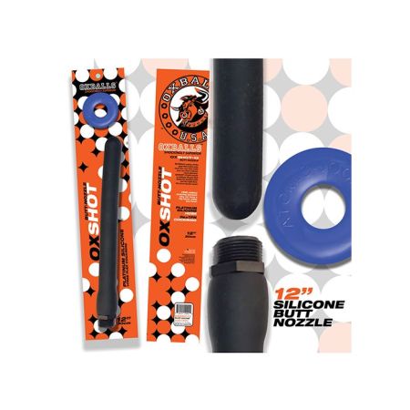 Oxballs Oxshot 12" Silicone Butt Nozzle w/Flex Cockring