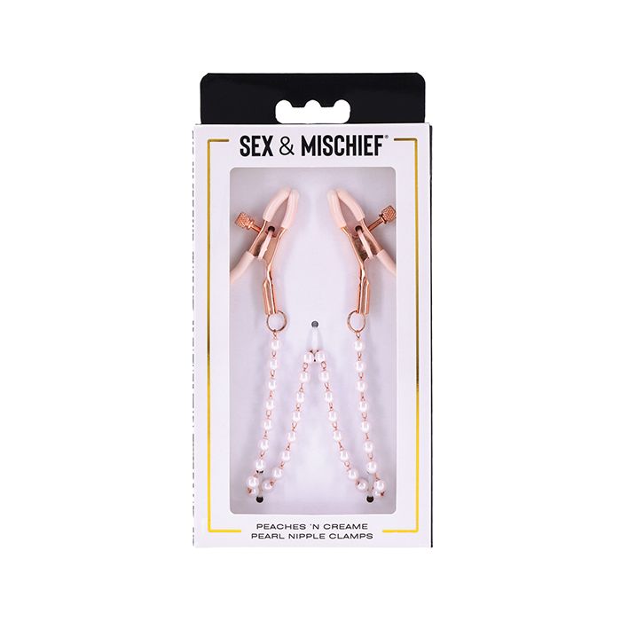 Sex & Mischief Peaches 'n CreaMe Pearl Nipple Clamps